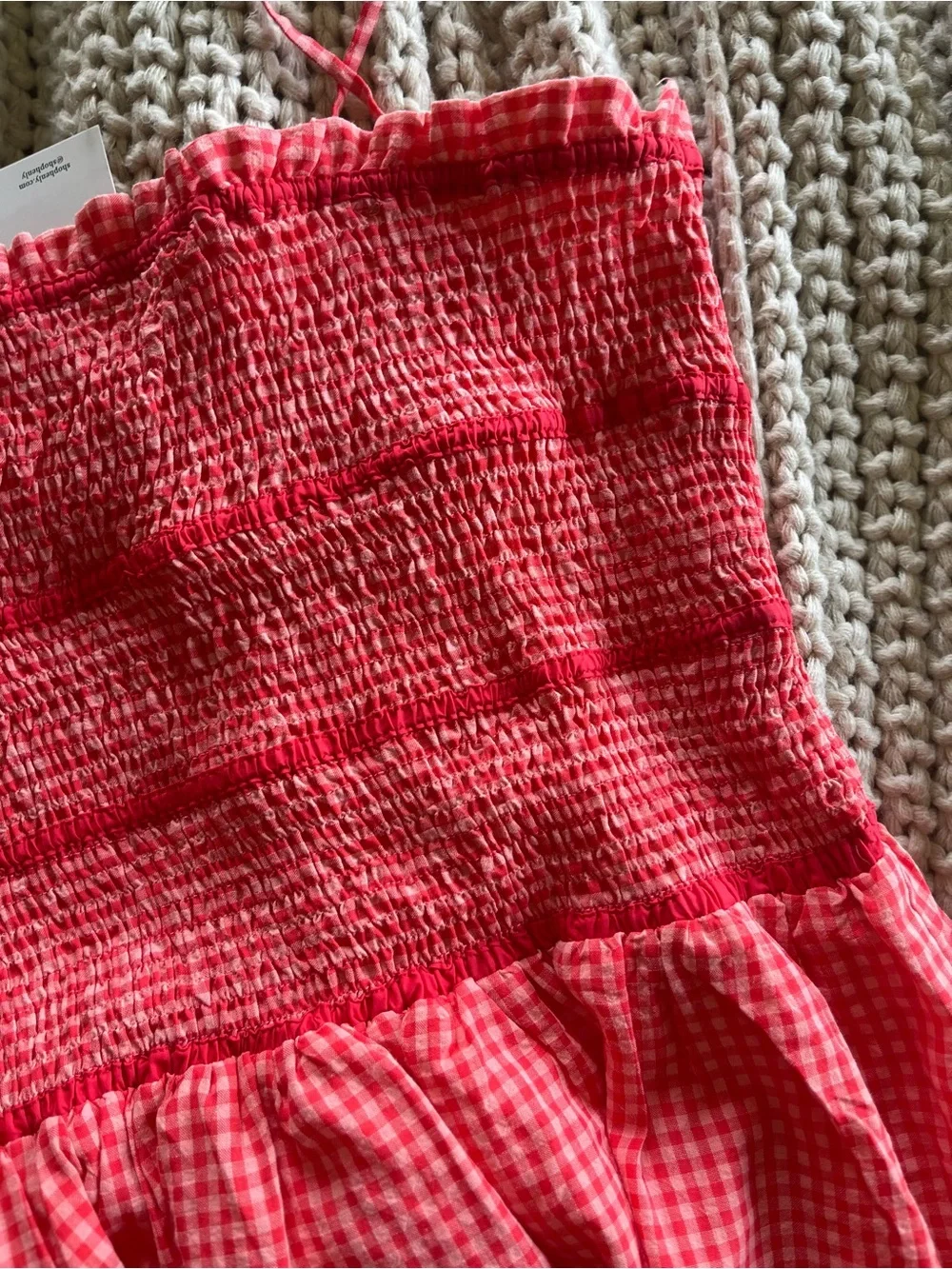 NWT Henly Hot Pink Gingham Midi Dress - Picture 6 of 8